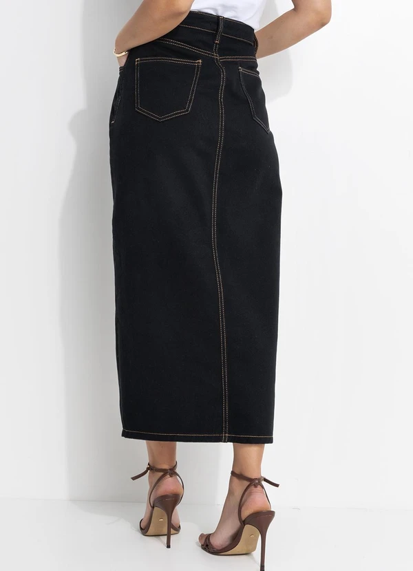 Quintess - Saia Preto em Jeans 6