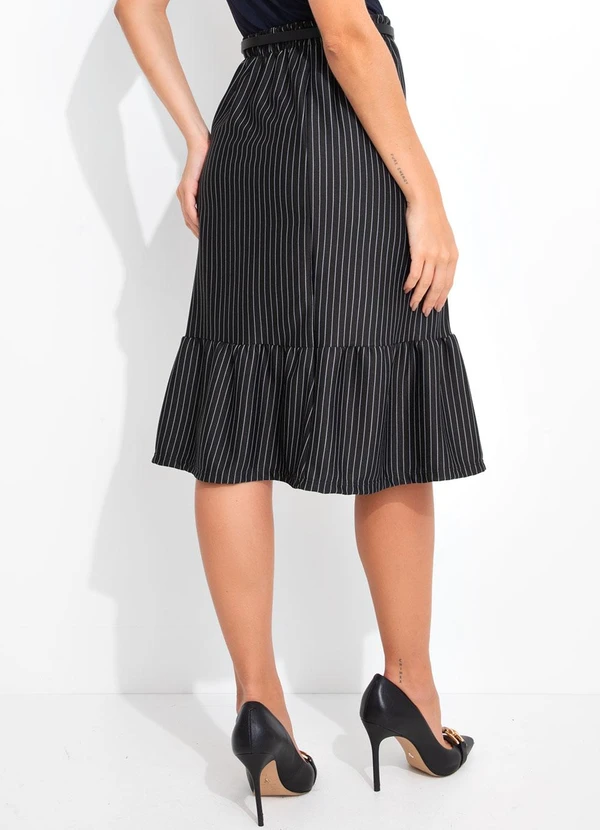 Rosalie - Saia Preto em Malha Fio Tinto 2