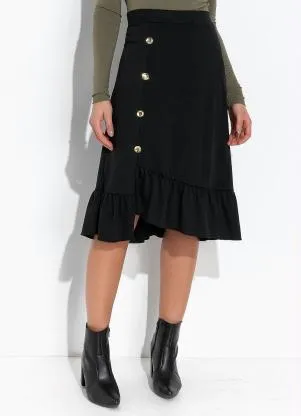 Moda Pop - Saia Preto em Malha - MODA POP