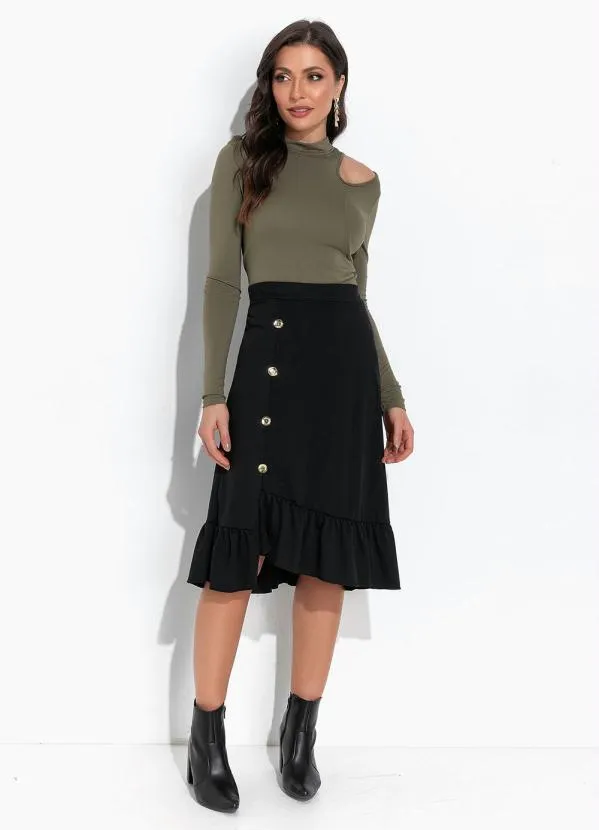 Moda Pop - Saia Preto em Malha 3