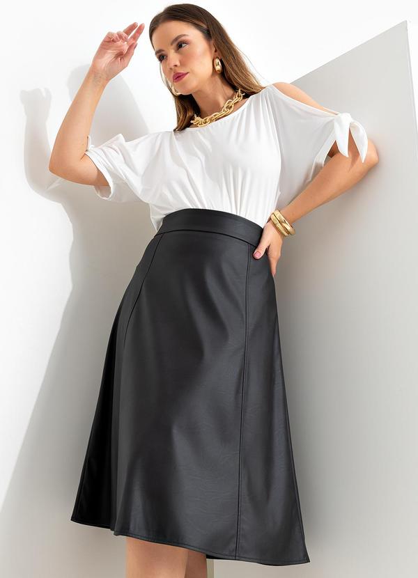 Quintess - Saia Preto em Material Sintético Pu 5