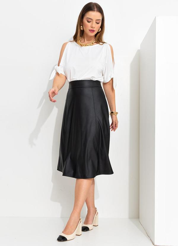 Quintess - Saia Preto em Material Sintético Pu 6