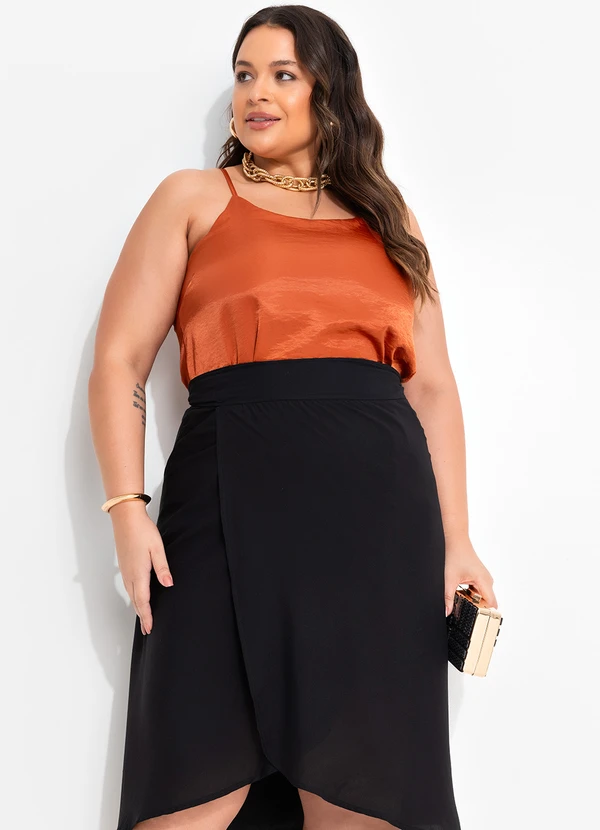 Quintess - Saia Preto em Viscose Plana 14