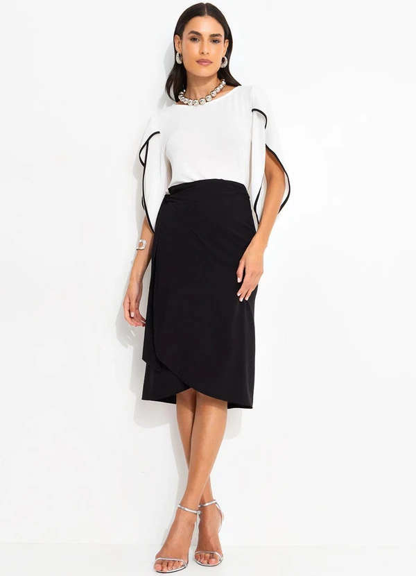 Quintess - Saia Preto em Viscose Plana 5