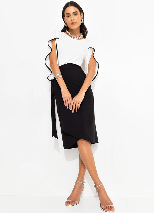 Quintess - Saia Preto em Viscose Plana 7