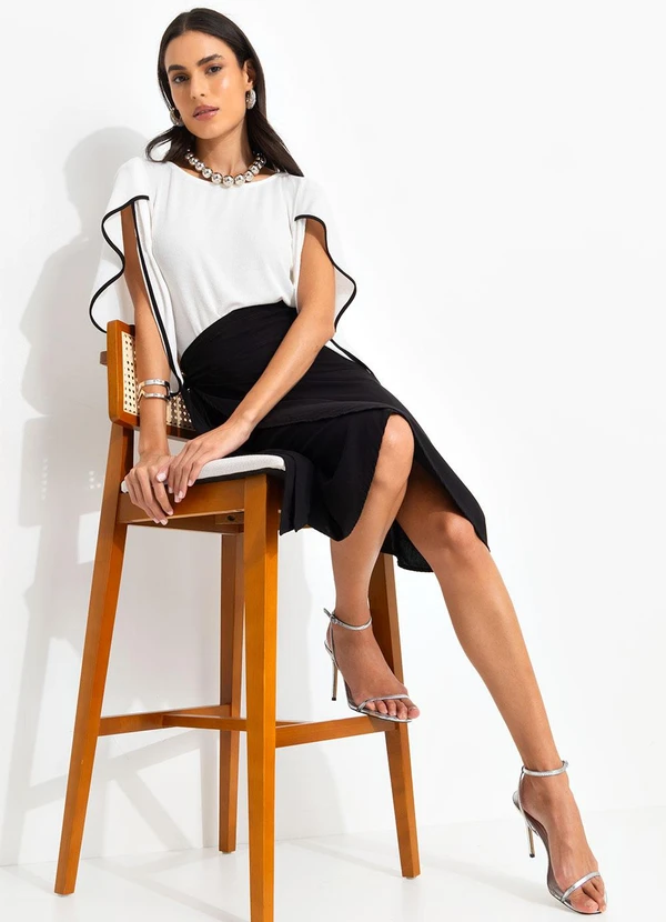 Quintess - Saia Preto em Viscose Plana 8