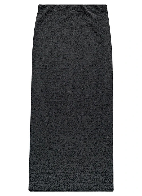 Enfim - Saia Preto Mídi Evasê em Lurex 3
