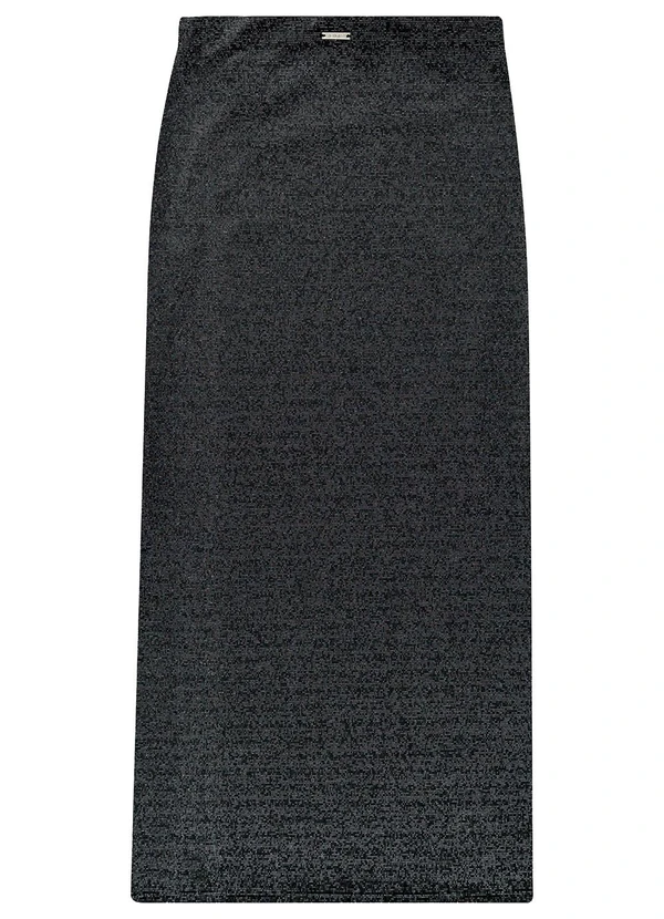 Enfim - Saia Preto Mídi Evasê em Lurex 4