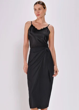 Principessa - Saia Transpassada Preta Lidia - PRINCIPESSA