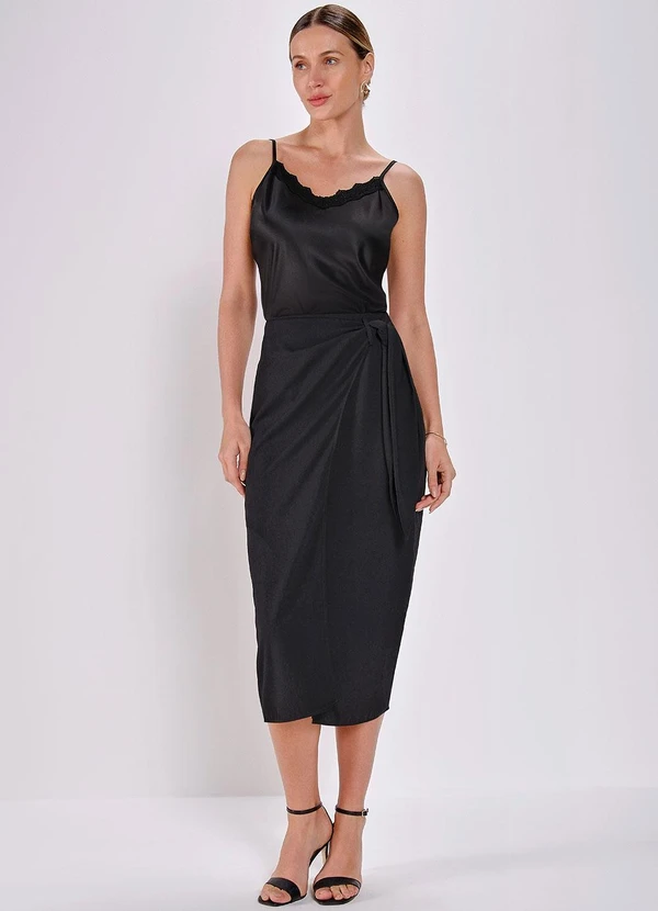 Principessa - Saia Transpassada Preta Lidia 3