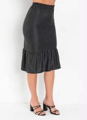 Rosalie - Saia Risca de Giz com Babado - ROSALIE