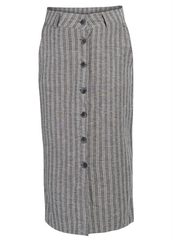 Outlet - Saia Risca Giz Cintura Alta Cinza 4