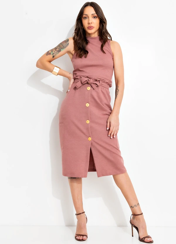 Bimini - Saia Rosa Claro em Moletom 3