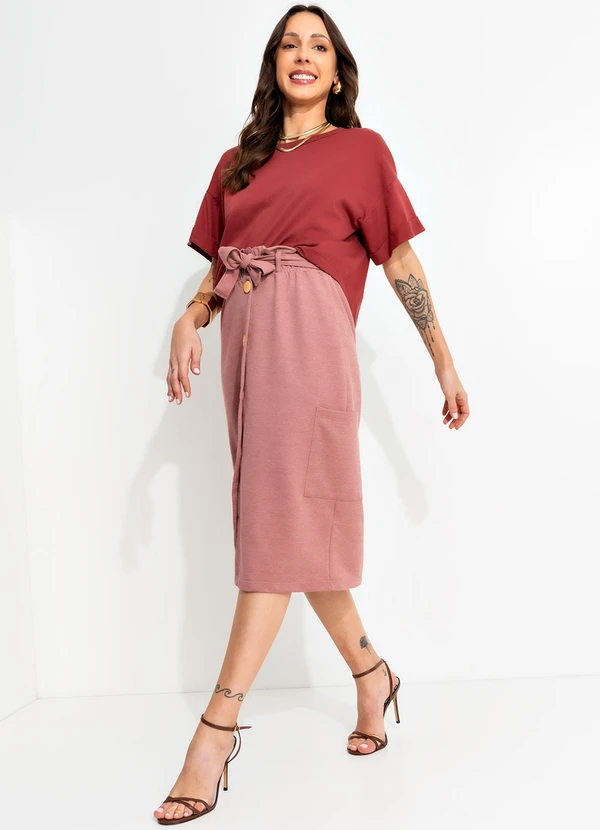 Bimini - Saia Rosa Claro em Moletom 6