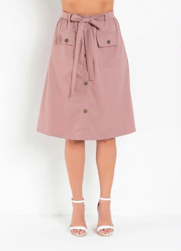 Rosalie - Saia Rosê com Bolsos 2