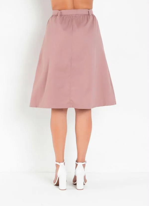 Rosalie - Saia Rosê com Bolsos 3