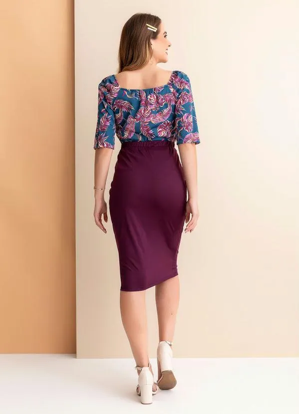 Rosalie - Saia Roxo com Amarração 4