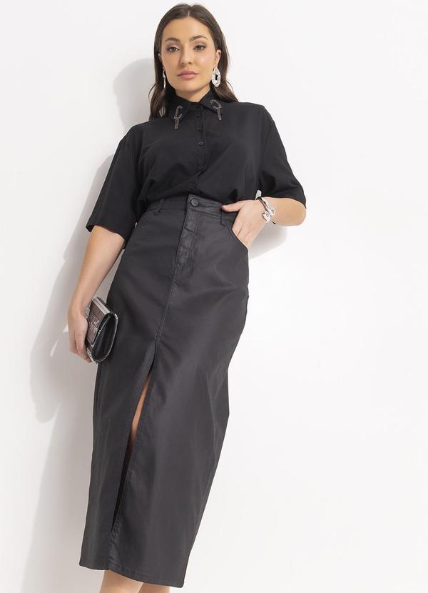 Colcci - Saia Sarja Resinada Preto 10