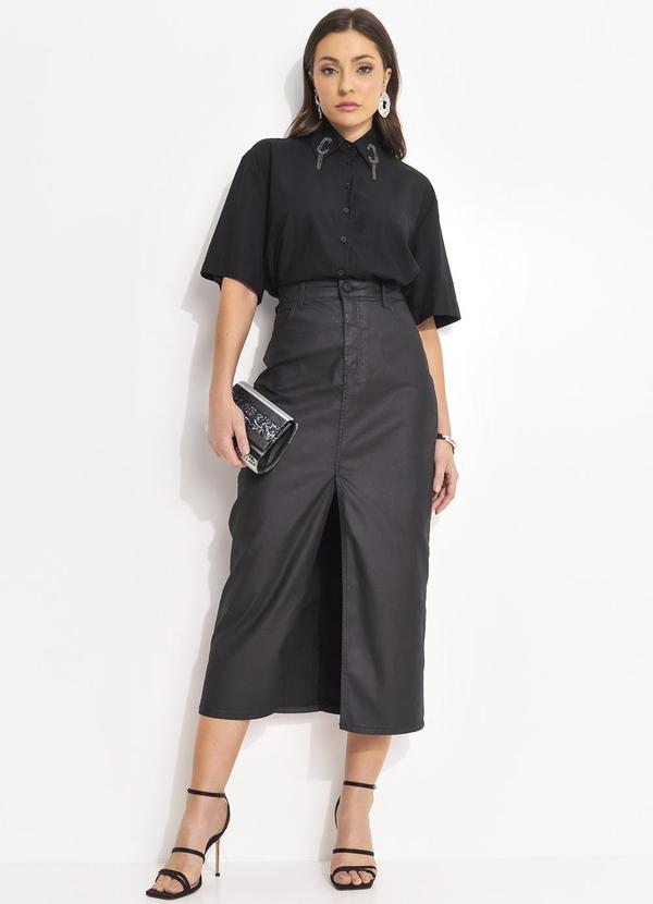 Colcci - Saia Sarja Resinada Preto 3