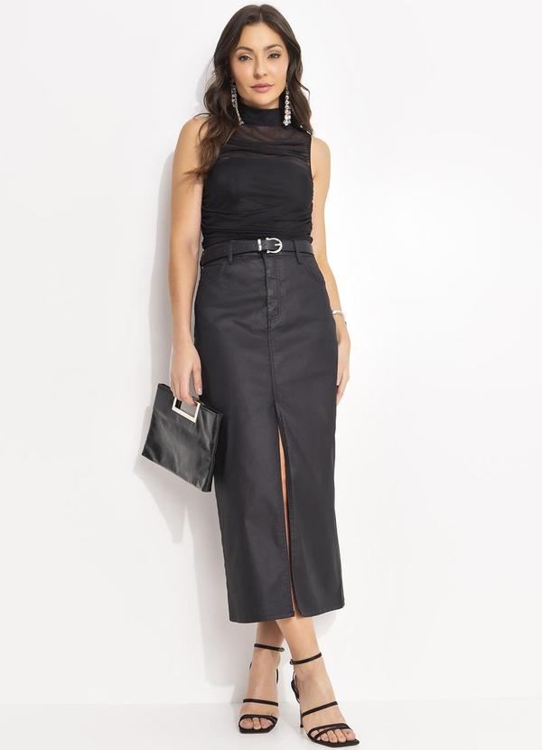 Colcci - Saia Sarja Resinada Preto 7
