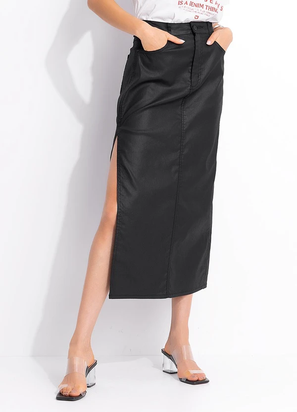 Colcci - Saia Sarja Resinada Preto