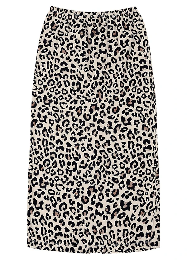 Rovitex - Saia Super Midi Feminina em Cotton Leve Bege 3