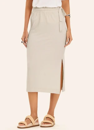 Rovitex - Saia Super Midi Visco Maquinetada Bege - ROVITEX