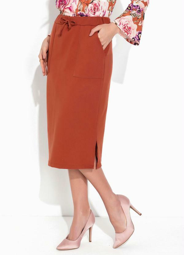 Saia (Terracota) com Bolso Moda Evanglica