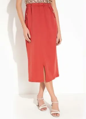Rosalie - Saia Terracota com Fenda - ROSALIE