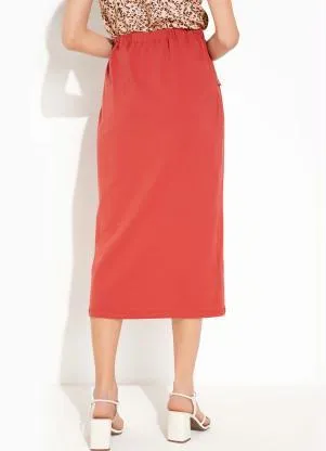 Rosalie - Saia Terracota com Fenda - ROSALIE