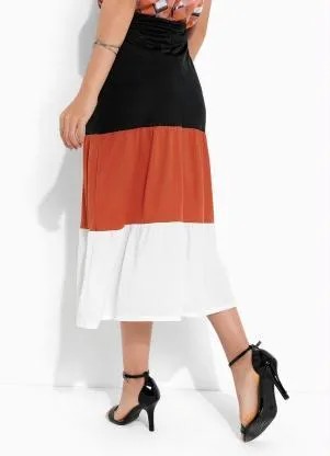 Rosalie - Saia Tricolor em Camadas - ROSALIE