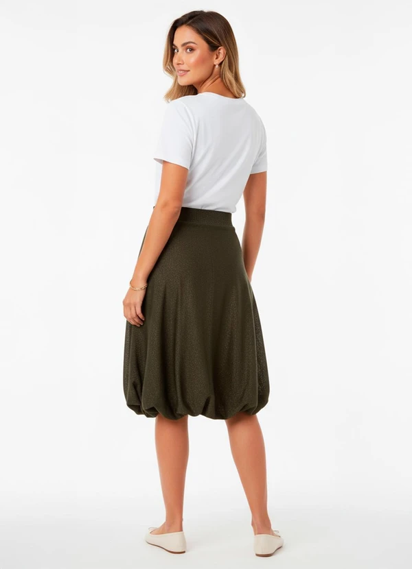 Quintess - Saia Verde Balonê em Tricô 2
