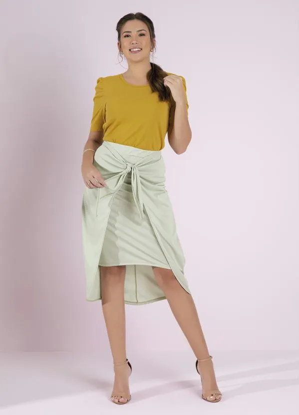 Queima Estoque - Saia Verde Claro com Amarração 3