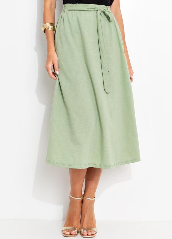 Bimini - Saia Verde Claro em Malha Texturizada