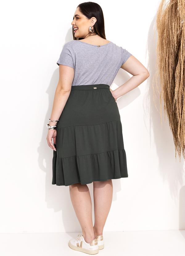 Quintess - Saia Verde com Babados em Camadas 11
