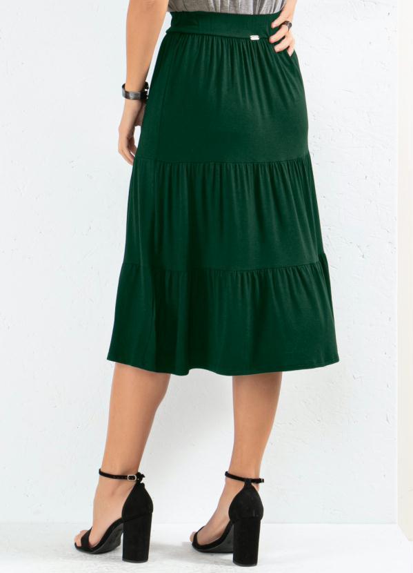 Quintess - Saia Verde com Babados em Camadas 2