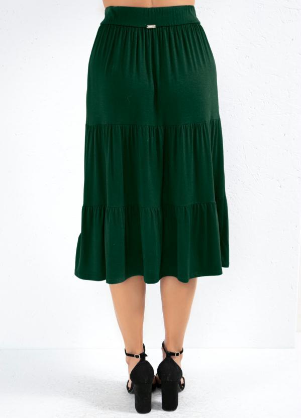 Quintess - Saia Verde com Babados em Camadas 6