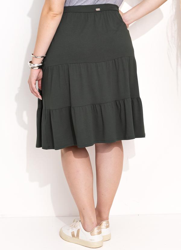 Quintess - Saia Verde com Babados em Camadas 9