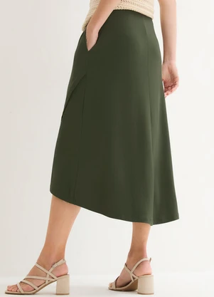 bonprix - Saia Verde em Malha de Viscose - BONPRIX