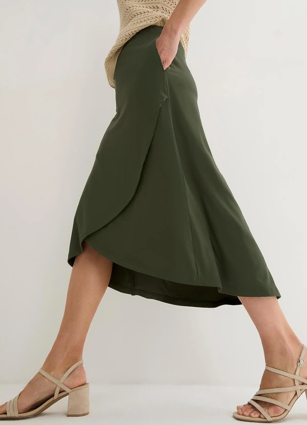 bonprix - Saia Verde em Malha de Viscose 4