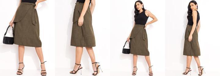 Saia Verde em Tecido Texturizado