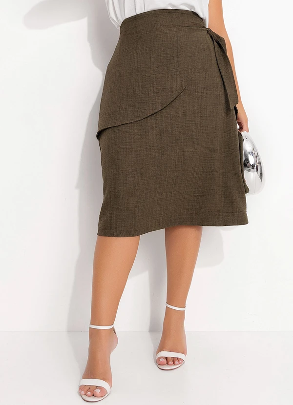 Quintess - Saia Verde em Tecido Texturizado 6