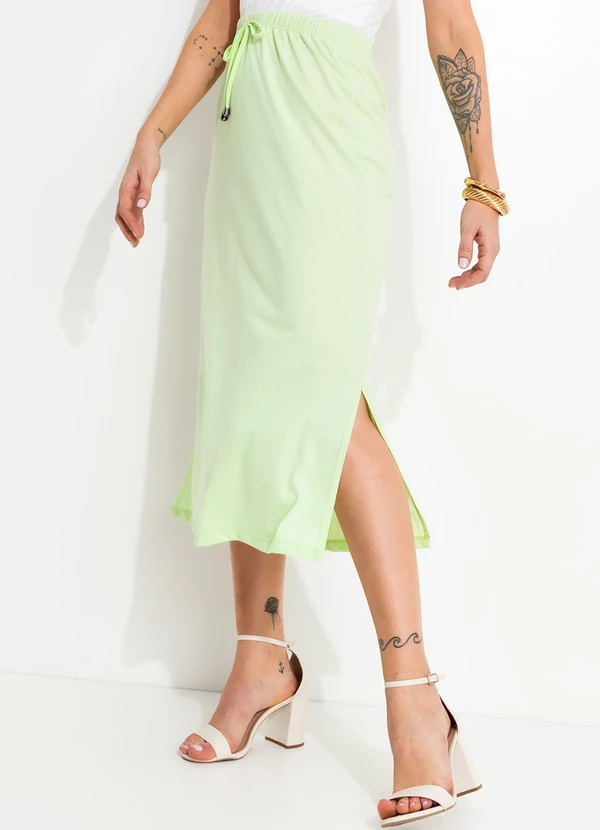 Bimini - Saia Verde Lima em Malha de Algodão