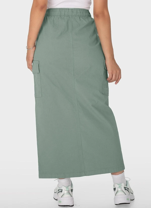Malwee - Saia Verde Menta Mídi Cargo em Sarja 2