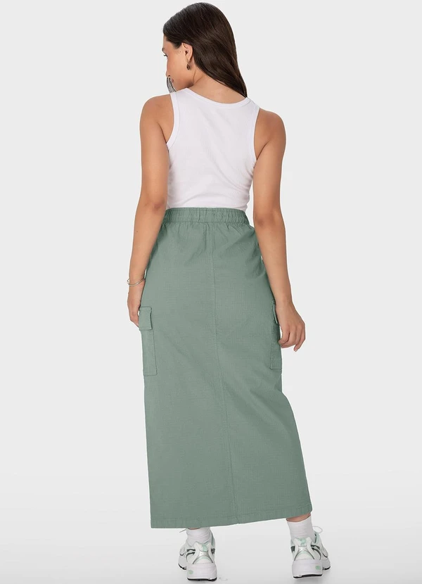 Malwee - Saia Verde Menta Mídi Cargo em Sarja 4