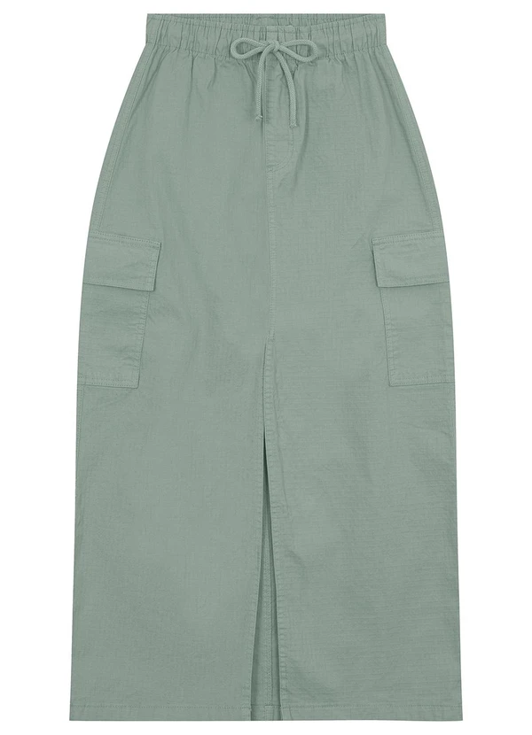 Malwee - Saia Verde Menta Mídi Cargo em Sarja 5