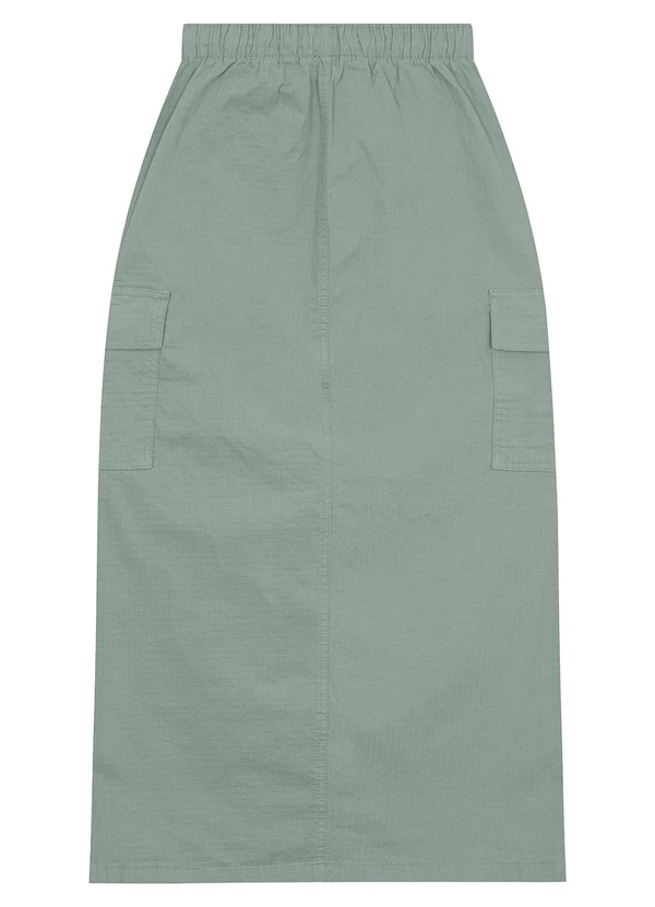 Malwee - Saia Verde Menta Mídi Cargo em Sarja 6