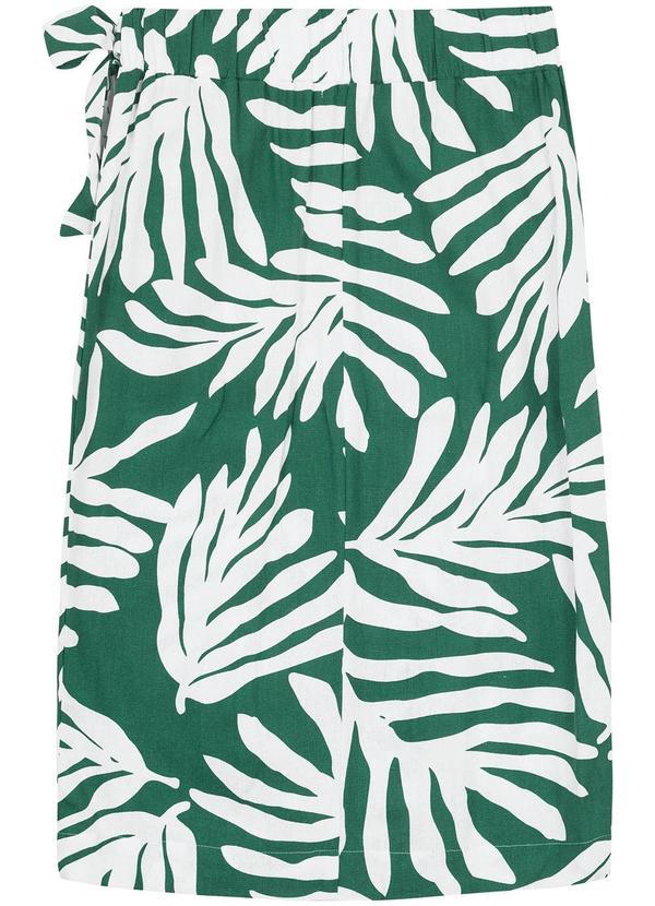 Malwee - Saia Verde Mídi Folhagens com Pareô 2