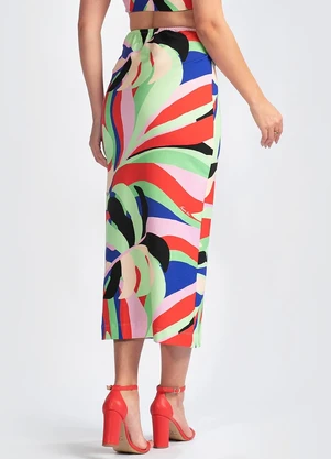 Farm - Saia Viscose Folhagem Fresca Verde - FARM