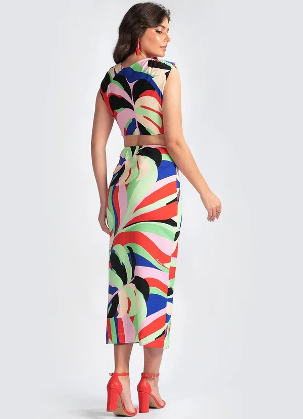 Farm - Saia Viscose Folhagem Fresca Verde 4